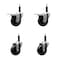 Service Caster 3.5'' Hard Rubber Swivel 3/4'' Expand Stem Caster Set 2 Total Lock Brakes, 4PK SCC-EXTTL20S3514-HRS-2-S-2-34 - alternate 1